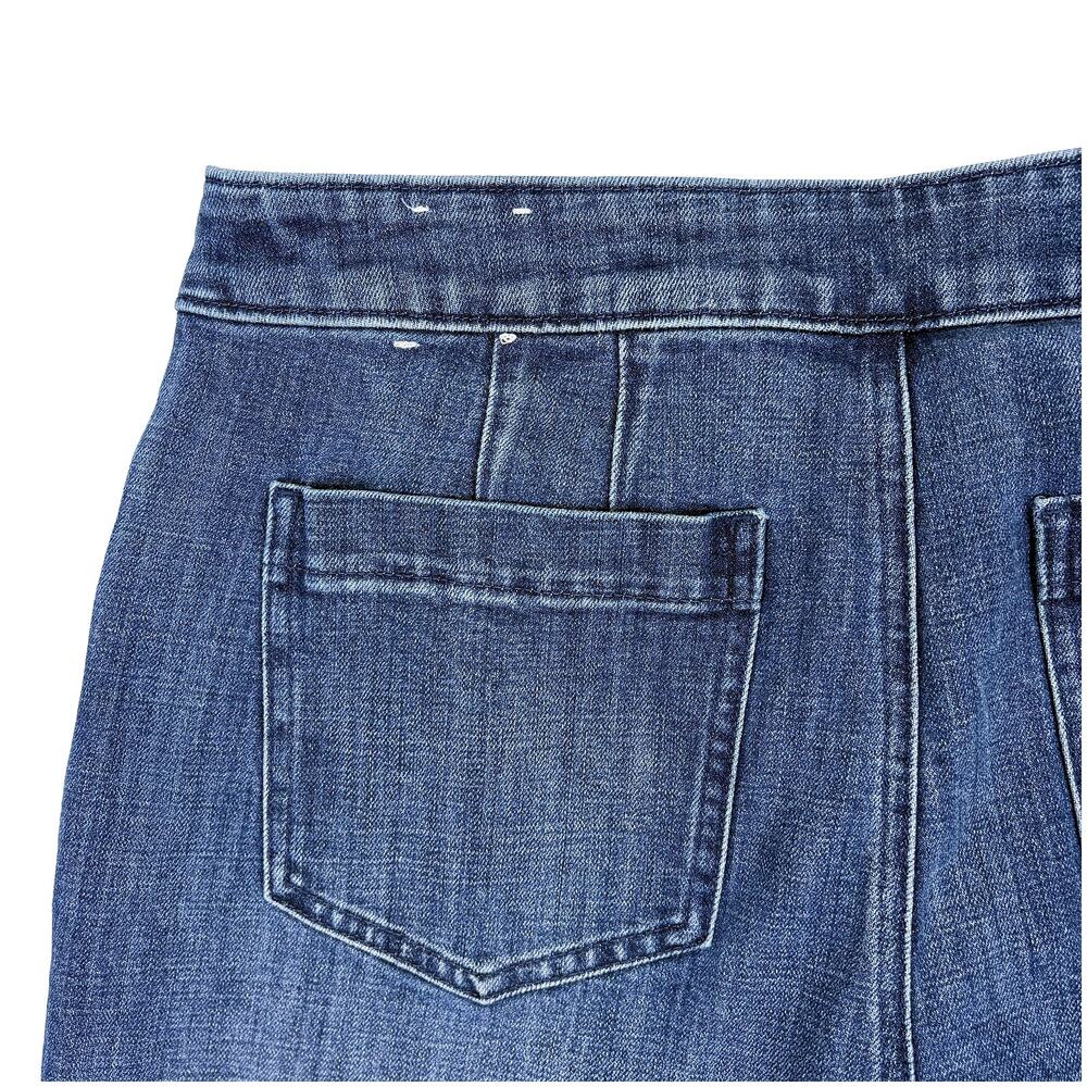 Talbots Wide Leg Sailor Jeans Women 10 Fleet Wash Blue High Rise Stretch Comfort - Picture 6 of 10